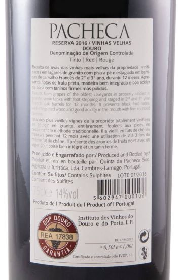 2016 Pacheca Vinhas Velhas Reserva red