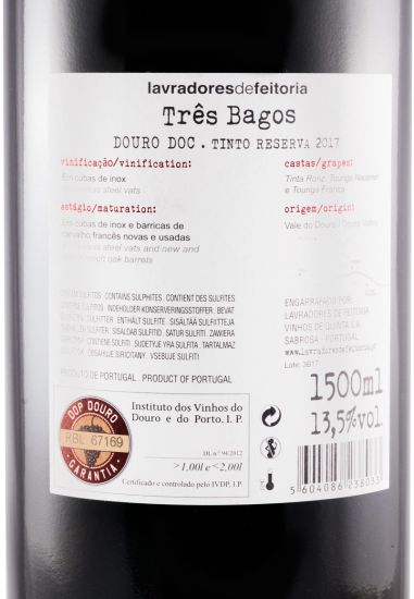 2017 Lavradores de Feitoria Três Bagos Reserva tinto 1,5L