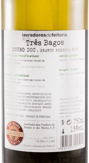 2018 Lavradores de Feitoria Três Bagos Reserva white