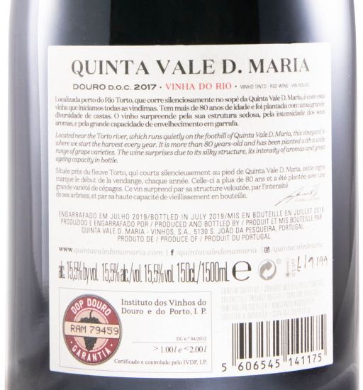 2017 Quinta Vale D. Maria Vinha do Rio tinto 1,5L
