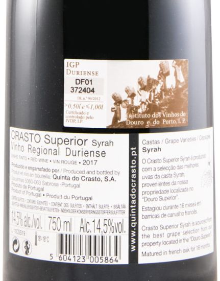 2017 Crasto Superior Syrah red