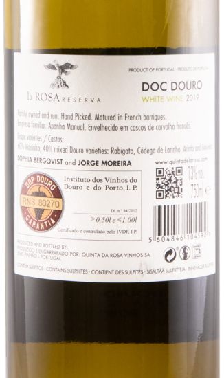2019 La Rosa Reserva white