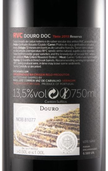 2013 Vaz de Carvalho Reserva red
