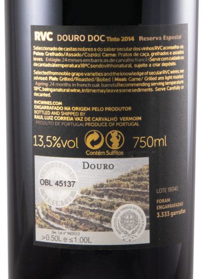 2014 Vaz de Carvalho Reserva Especial tinto