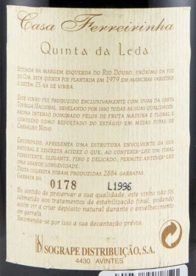 1996 Casa Ferreirinha Quinta da Leda Touriga Nacional tinto