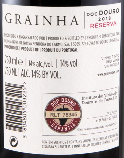 2018 Quinta Nova Grainha Reserva red