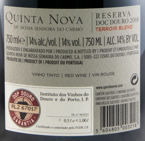 2018 Quinta Nova Terroir Blend Reserva red