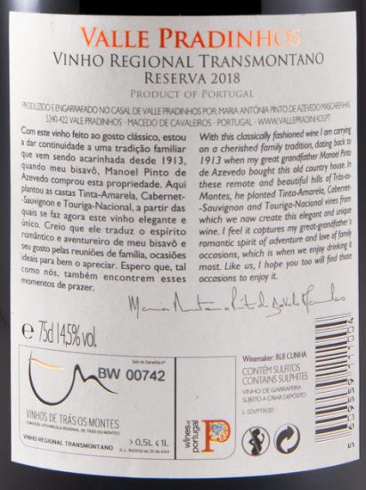 2018 Valle Pradinhos Reserva tinto