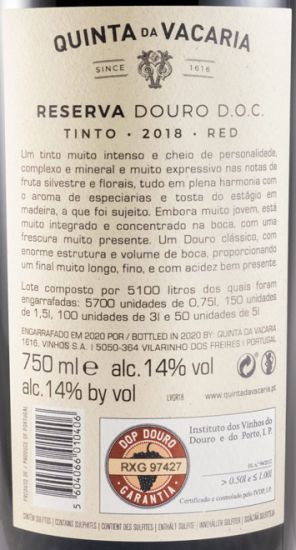 2018 Quinta da Vacaria Reserva tinto