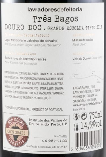 2015 Lavradores de Feitoria Três Bagos Grande Escolha red