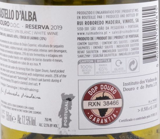 2019 Castello D'Alba Reserva branco