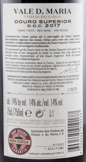 2017 Quinta Vale D. Maria Vinhas do Sabor red