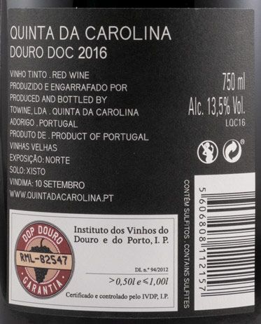 2016 Quinta da Carolina red