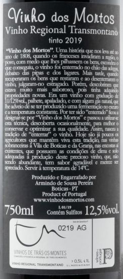 2019 Vinho dos Mortos red