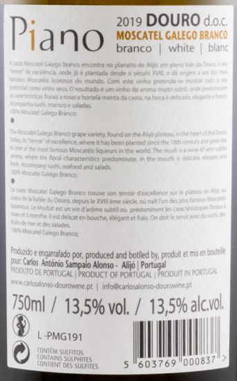 2019 Piano Moscatel Galego branco
