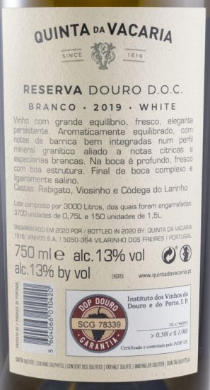 2019 Quinta da Vacaria Reserva white