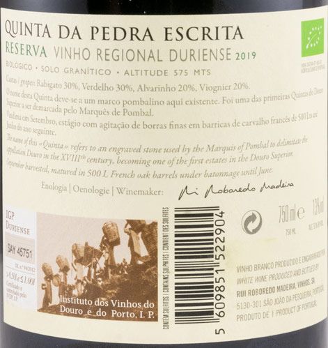 2019 Quinta da Pedra Escrita Reserva biológico branco