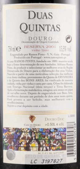 2001 Duas Quintas Reserva tinto