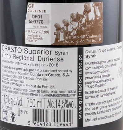 2018 Crasto Superior Syrah tinto