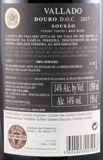 2017 Vallado Sousão tinto 1,5L