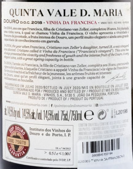 2018 Quinta Vale D. Maria Vinha da Francisca tinto