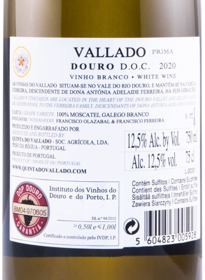 2020 Vallado Prima Moscatel Galego white