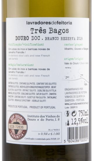 2019 Lavradores de Feitoria Três Bagos Reserva branco