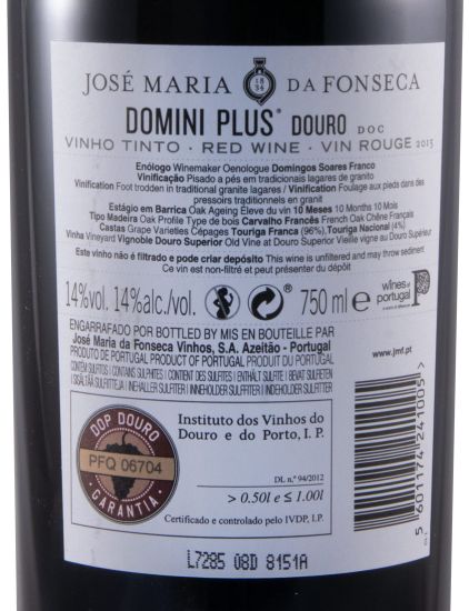 2015 José Maria da Fonseca Domini Plus red