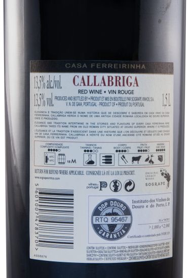 2018 Casa Ferreirinha Callabriga tinto 1,5L