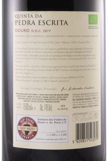 2017 Quinta da Pedra Escrita biológico tinto 1,5L