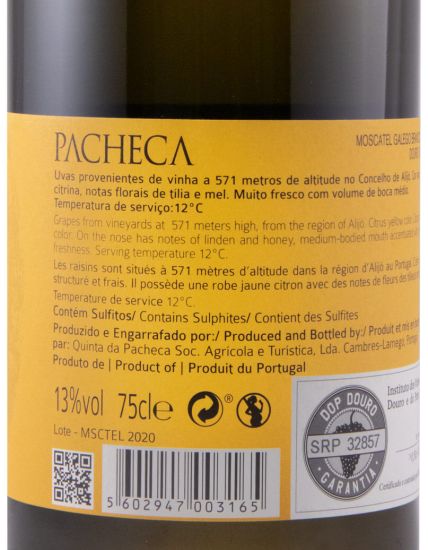 2020 Pacheca Moscatel Galego branco