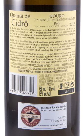 2016 Quinta de Cidrô Boal branco