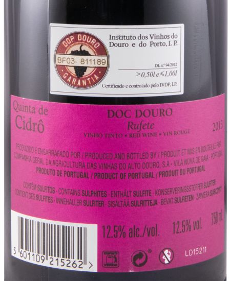 2013 Quinta de Cidrô Rufete tinto