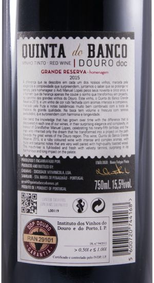 2015 Quinta do Banco Grande Reserva tinto