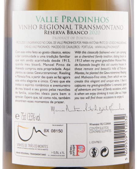 2020 Valle Pradinhos Reserva white