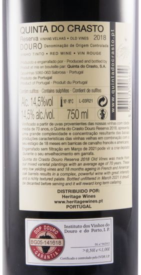 2018 Quinta do Crasto Vinhas Velhas Reserva tinto