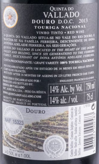 2013 Vallado Touriga Nacional tinto