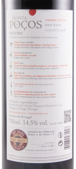 2018 Quinta dos Poços Colheita red