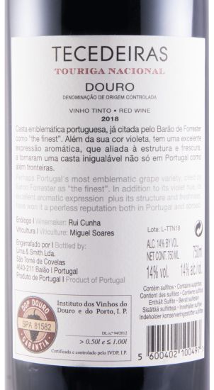 2018 Tecedeiras Touriga Nacional tinto