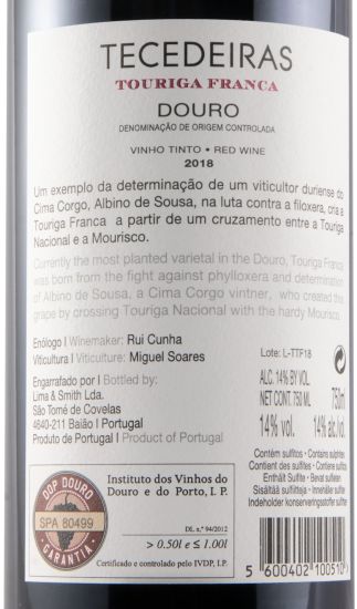 2018 Tecedeiras Touriga Franca red