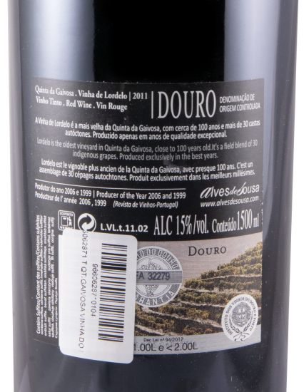 2011 Quinta da Gaivosa Vinha do Lordelo tinto 1,5L