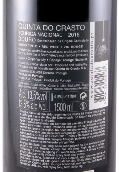 2016 Quinta do Crasto Touriga Nacional tinto 1,5L