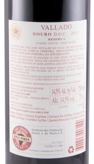 2019 Vallado Reserva red