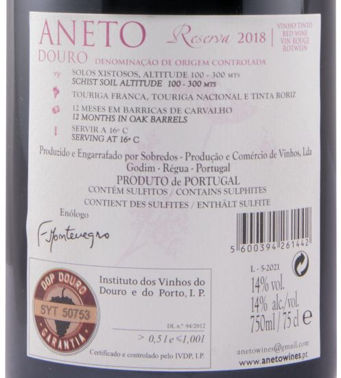 2018 Aneto Reserva red