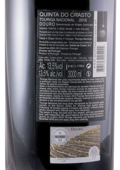 2016 Quinta do Crasto Touriga Nacional tinto 3L