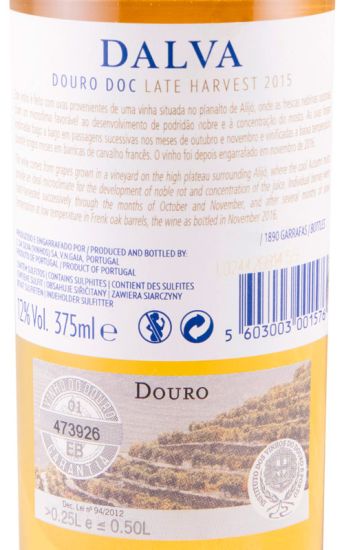 2015 Dalva Late Harvest white 37.5cl
