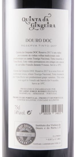 2017 Quinta da Gingeira Reserva red