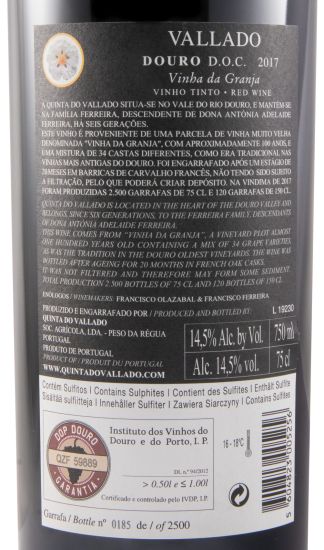 2017 Vallado Vinha da Granja red