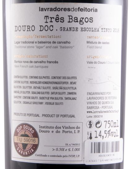 2016 Lavradores Feitoria Três Bagos Grande Escolha red