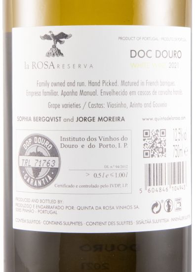 2021 La Rosa Reserva white